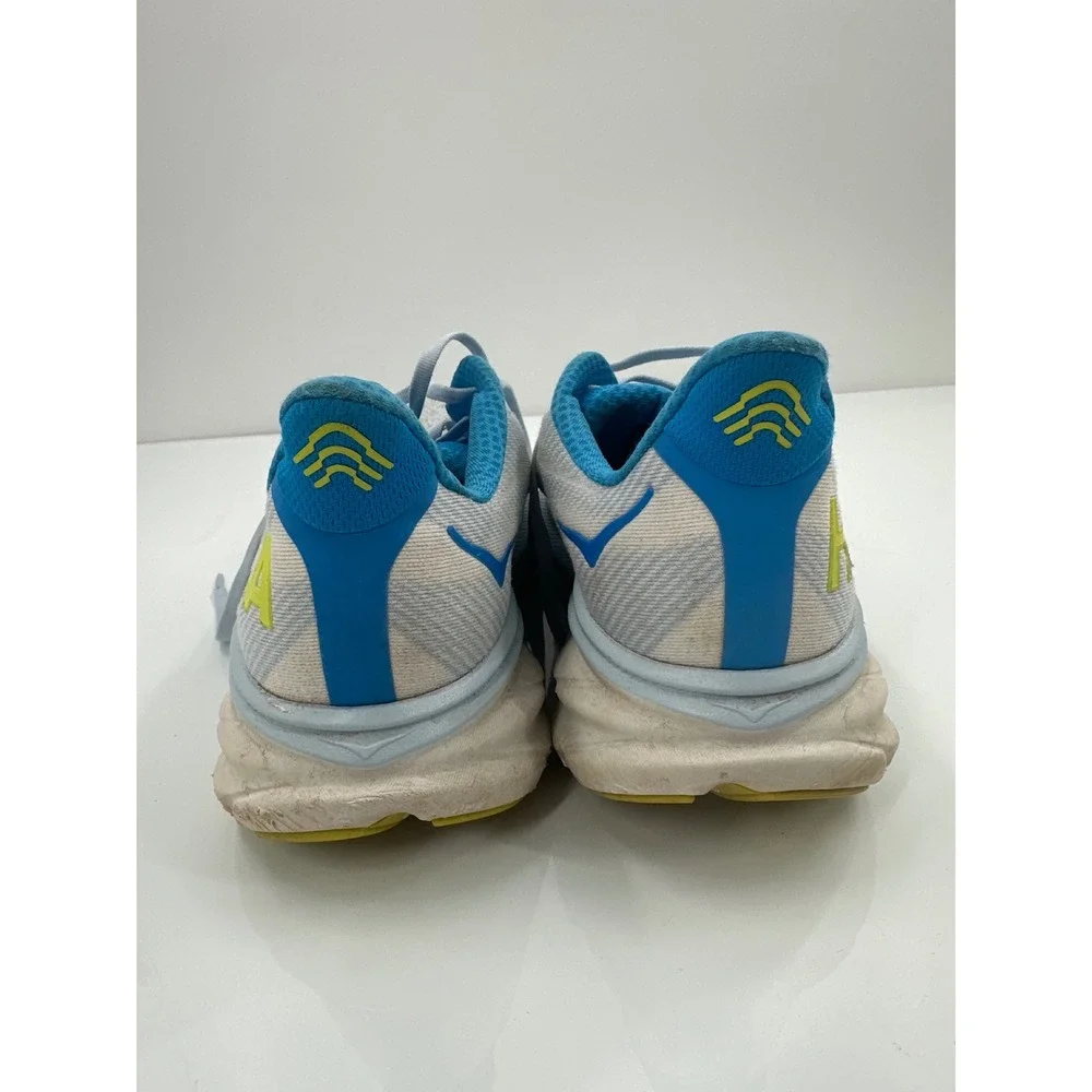 Hoka One One Clifton 9 Wide Mens 11 2E Blue White‎ Running Shoes 1132210 IWEP